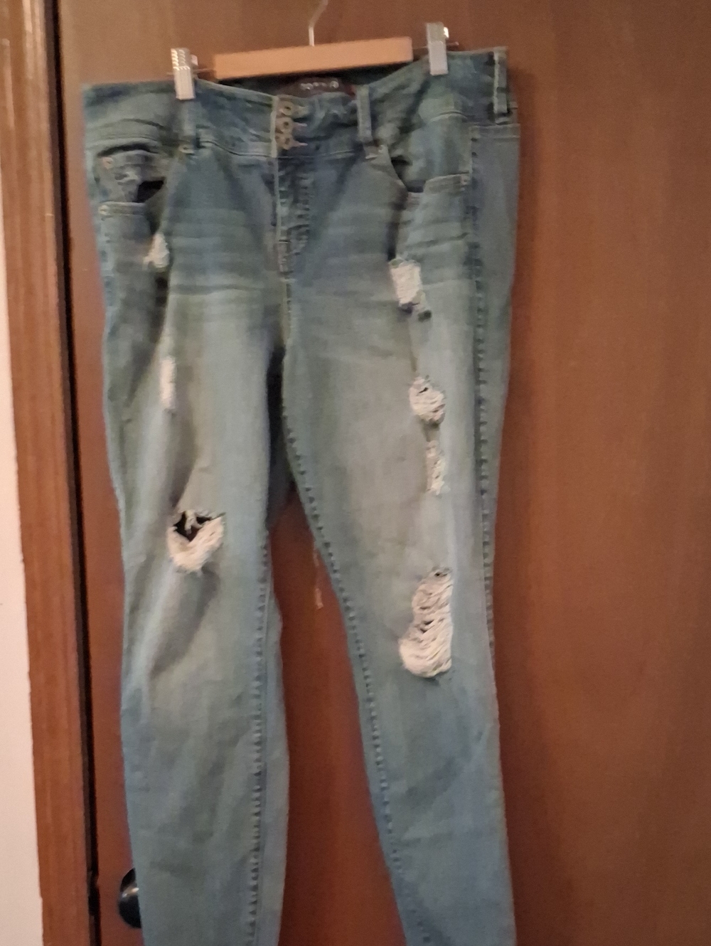 torrid Light Blue Distressed Skinny Jeans